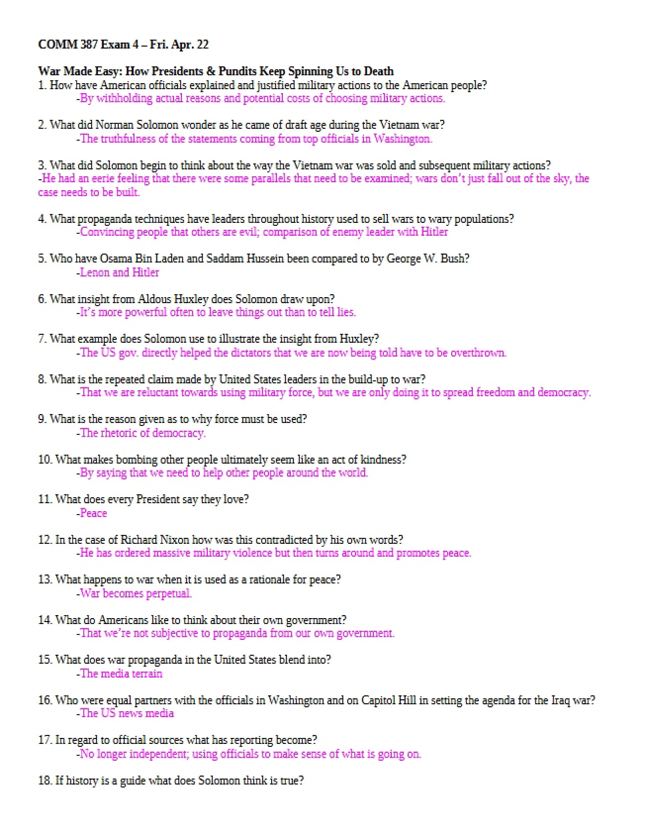 Media and PR Exam 4 - A