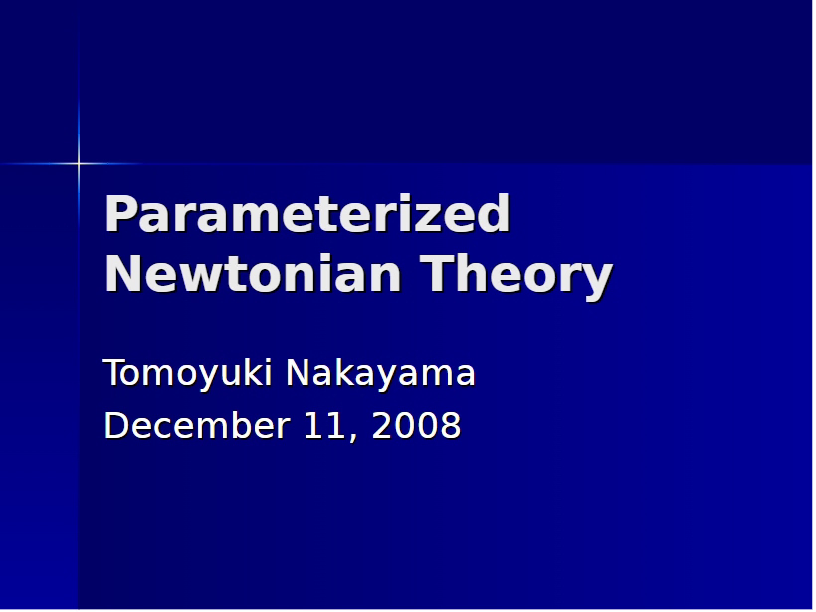 Newtonian Theory Parameterization