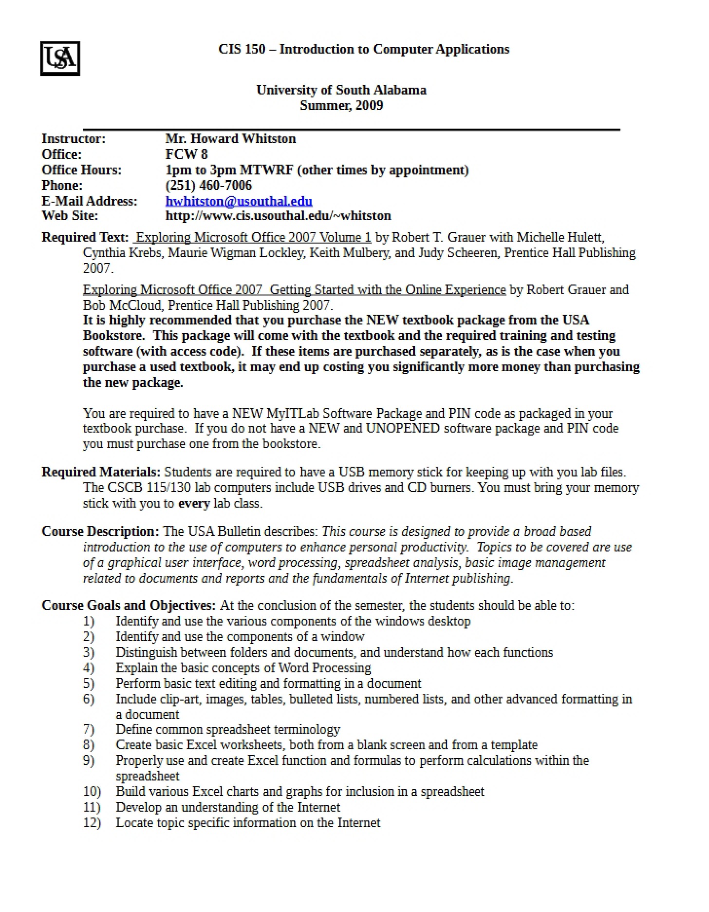 Course Syllabus