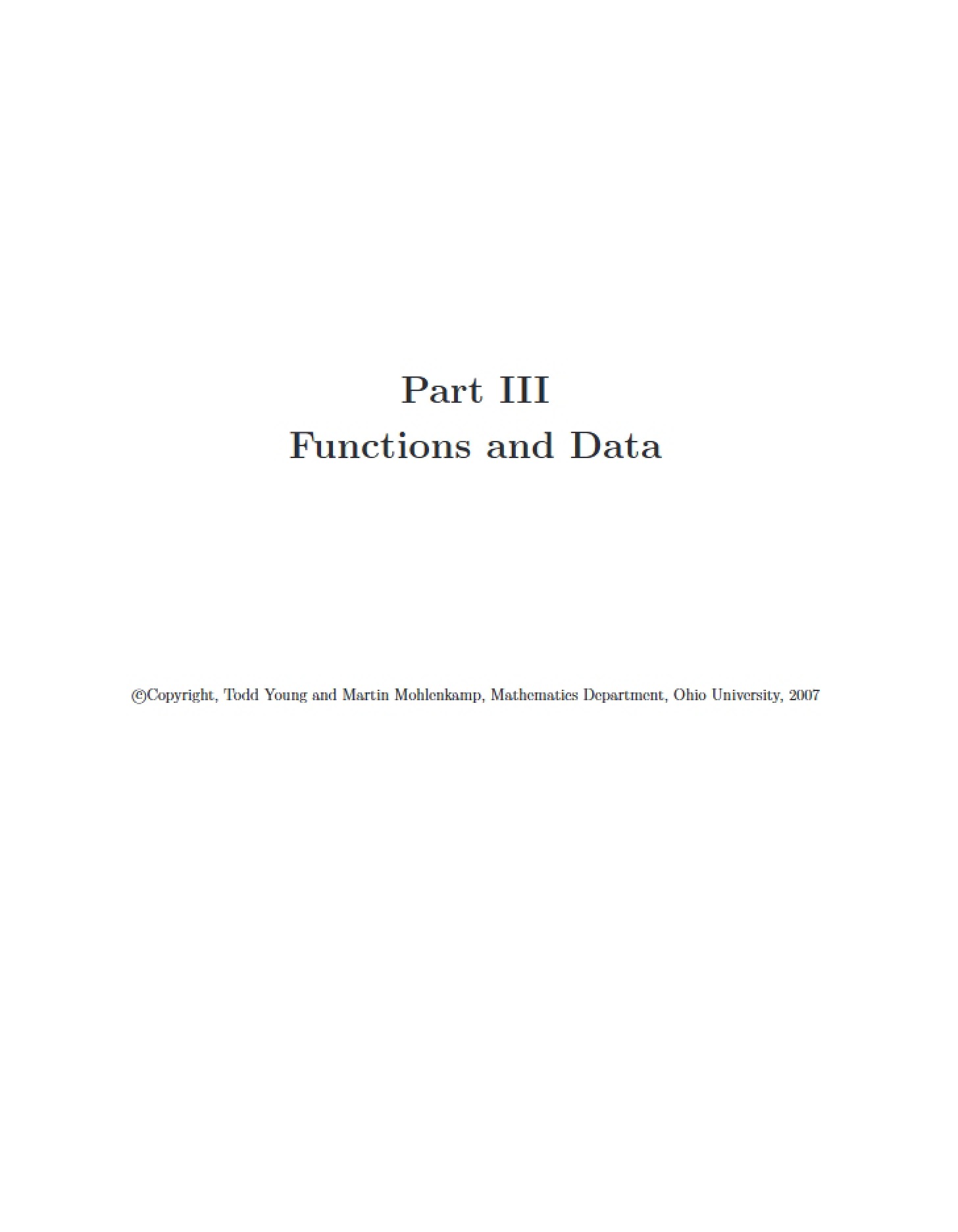Data and Functions