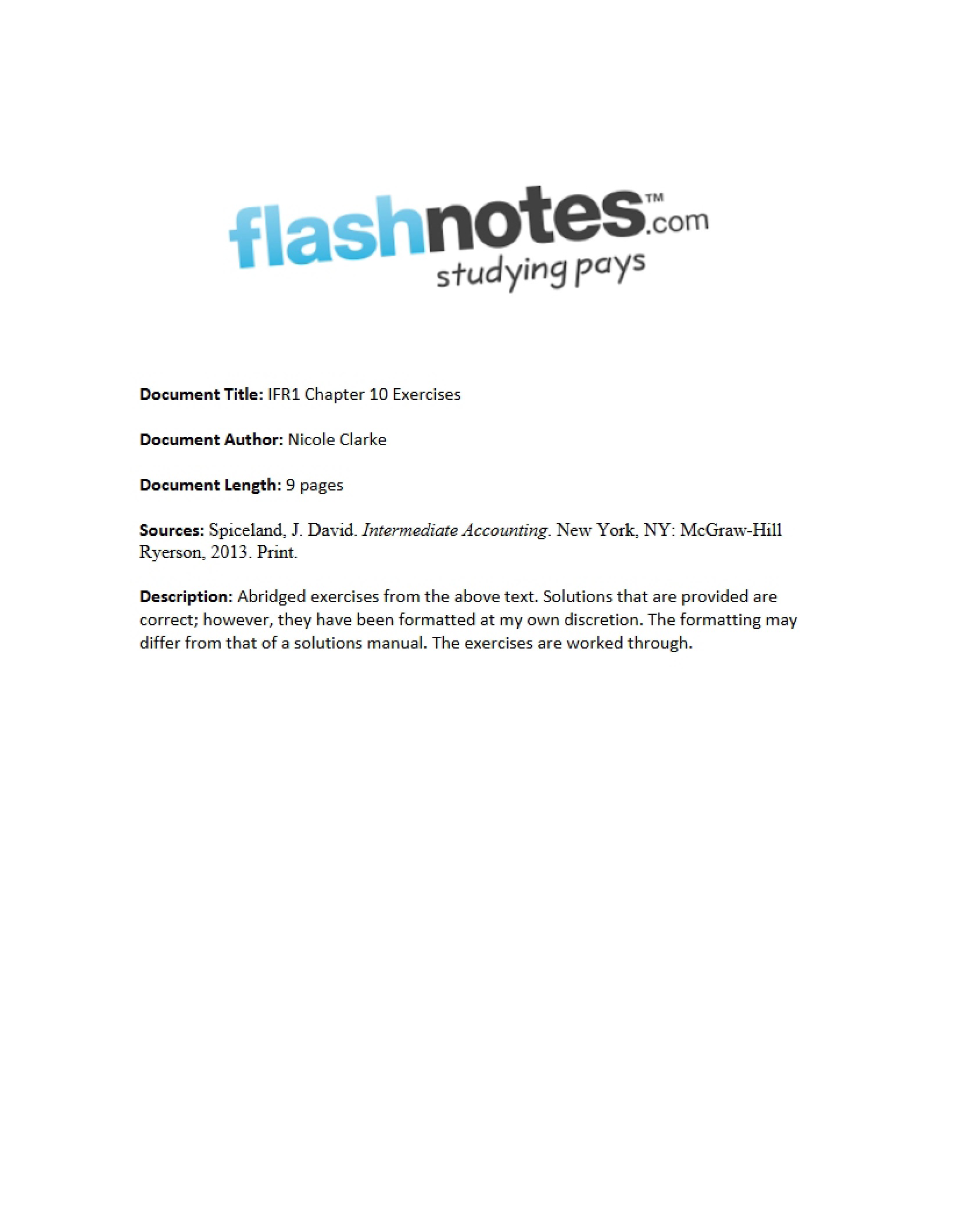 Exercises for Chapter 10