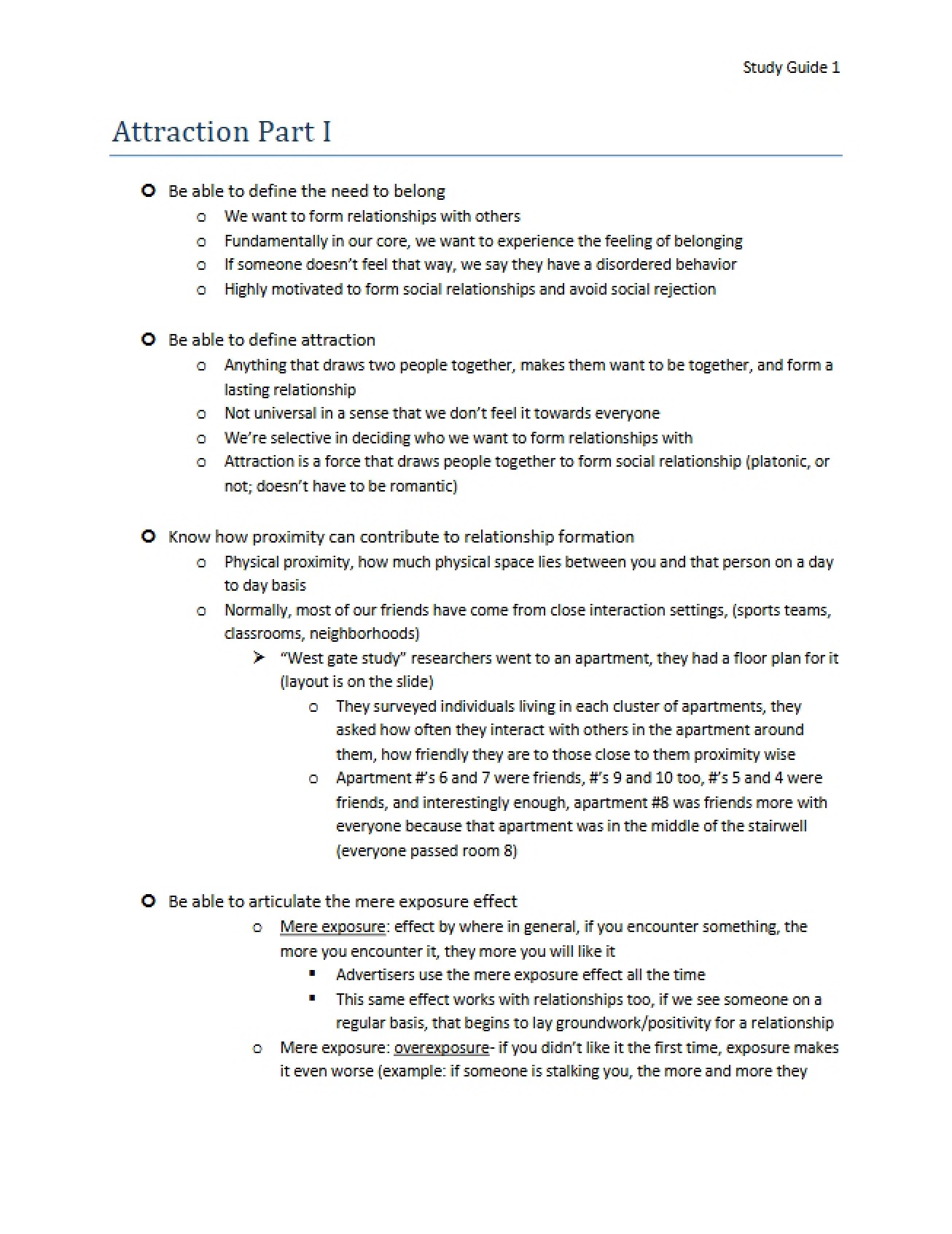 Guide for Study