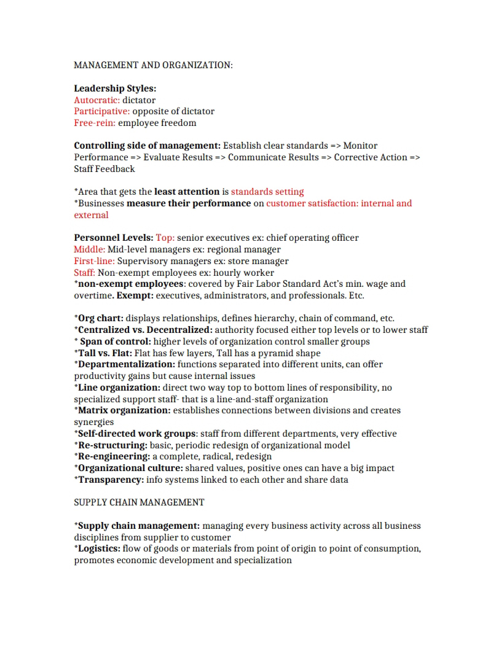 Organization and Management
