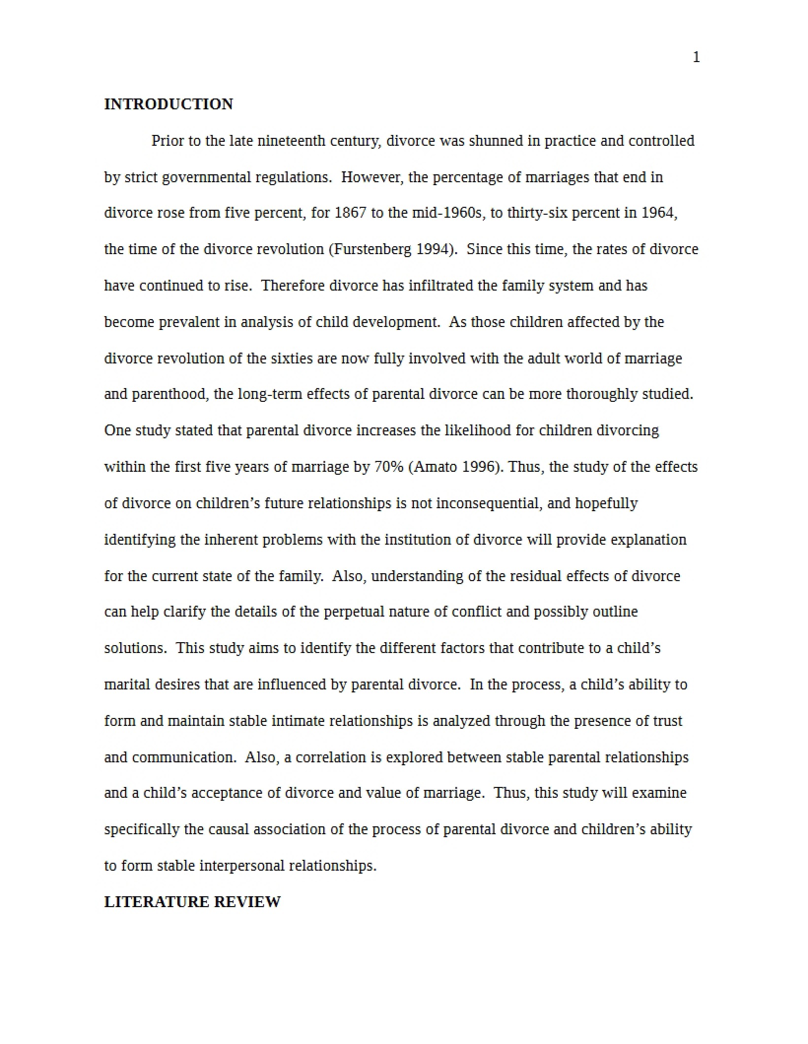 Impact of Divorce on Marital Institutions