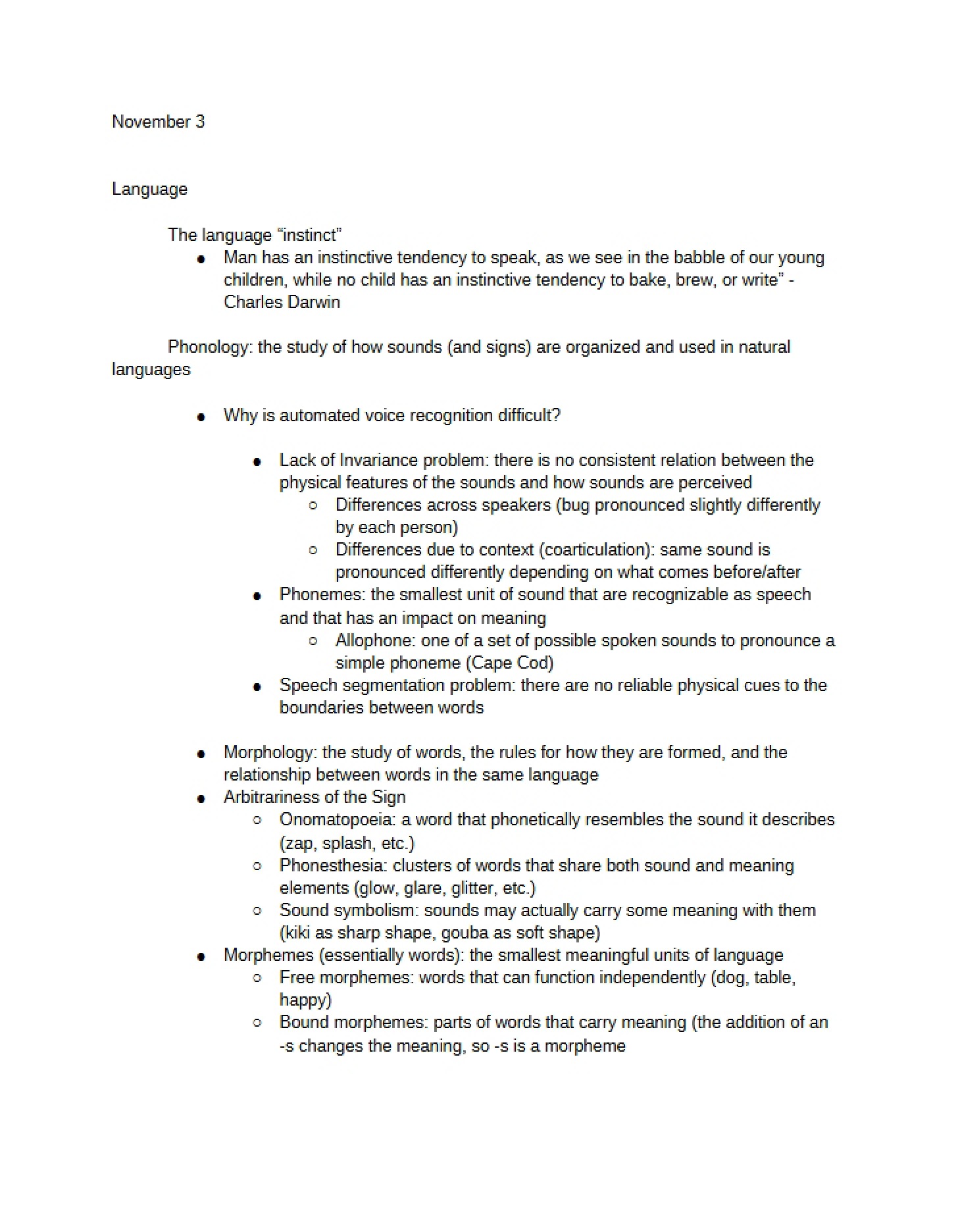 Linguistics and Language