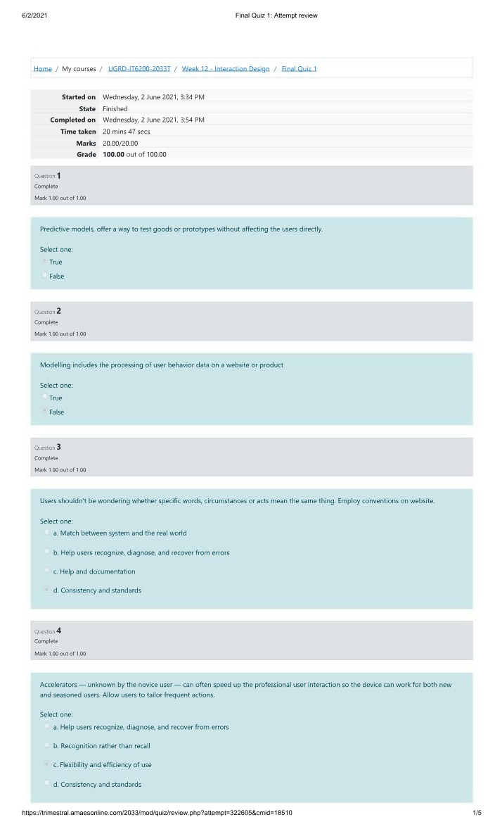 Final Exam Review for Interaction Design Key Concepts