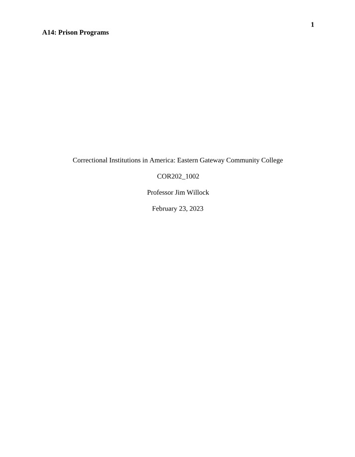 Rehabilitation and Education Programs for Inmates