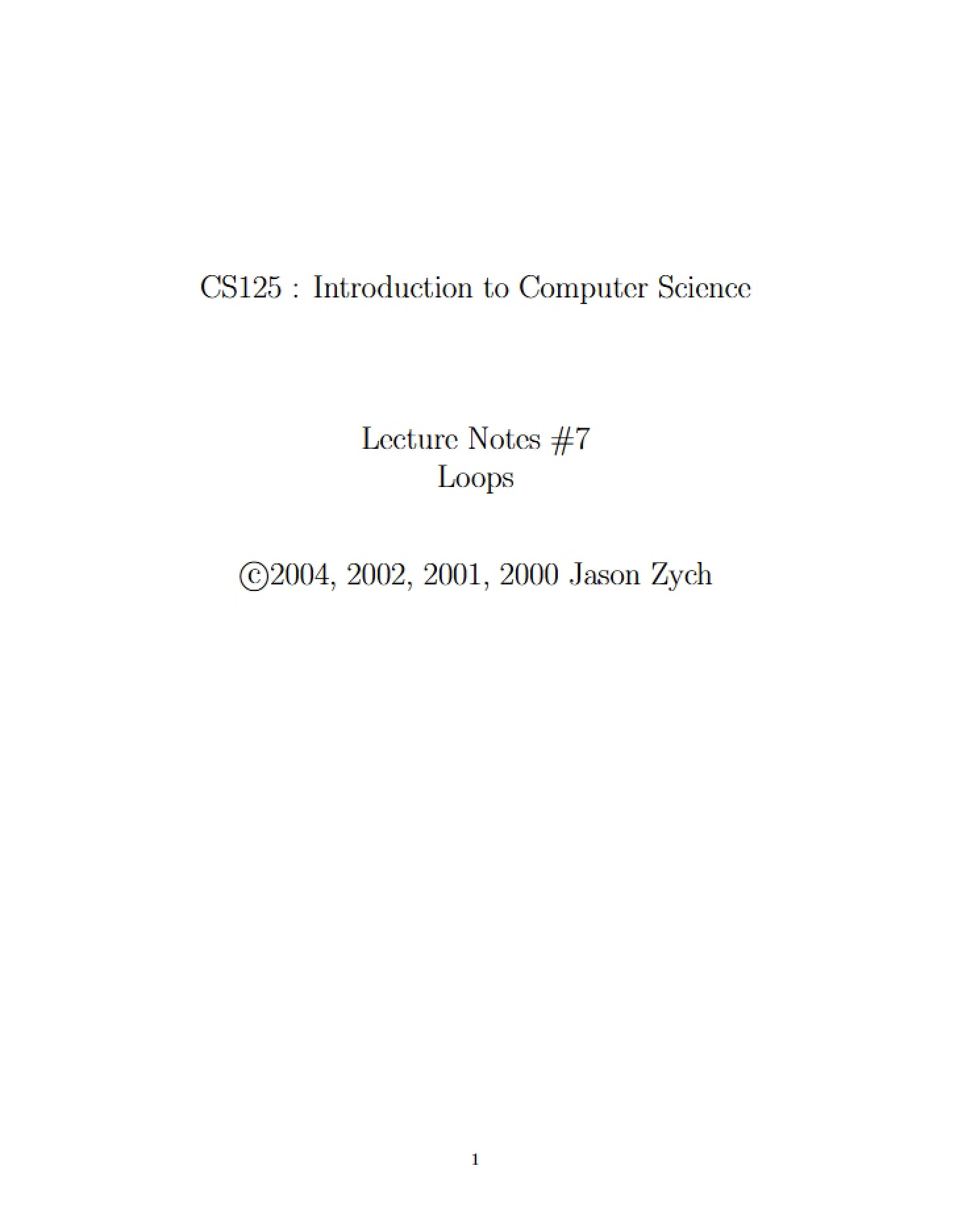 Lecture Note 7