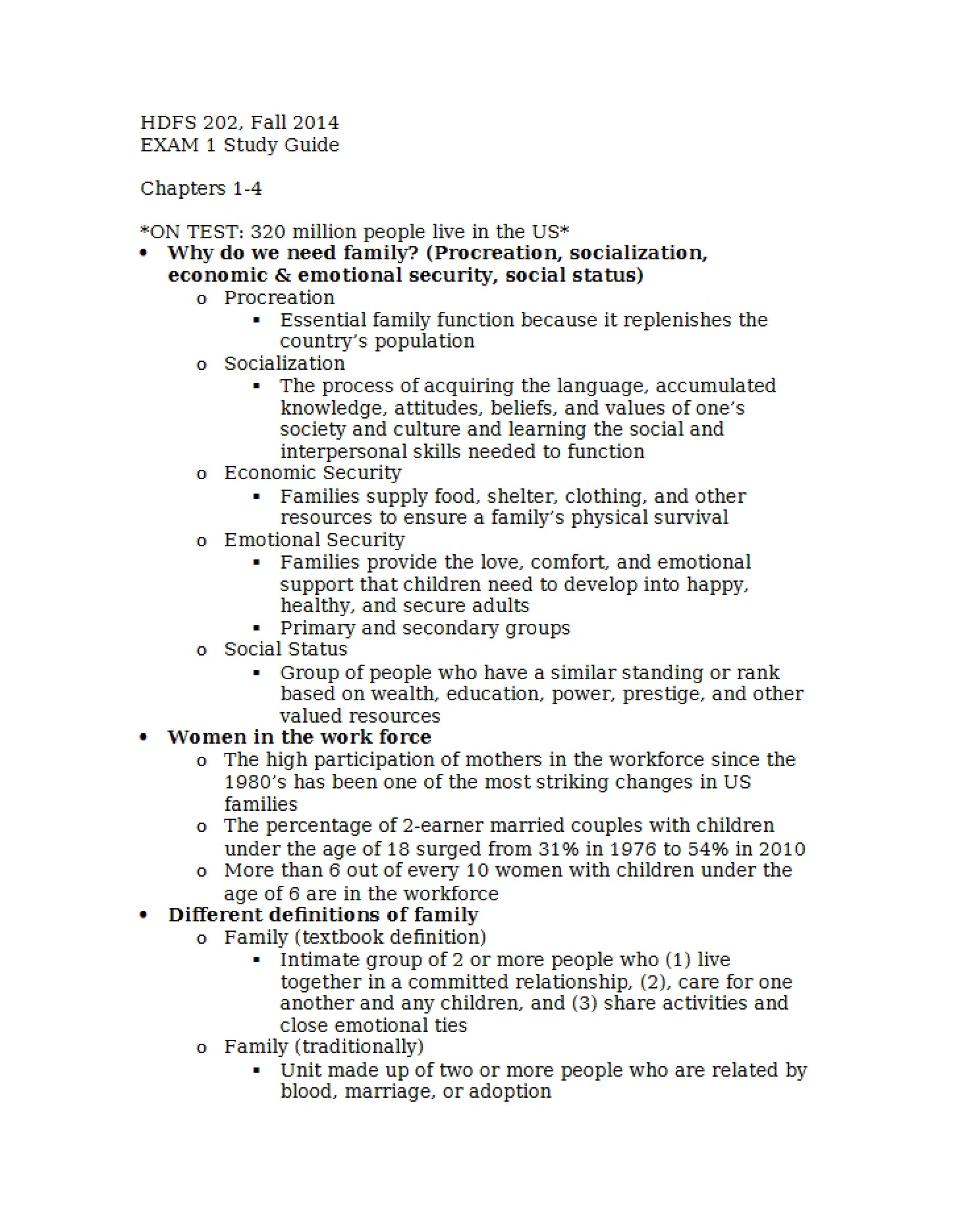 Examination One