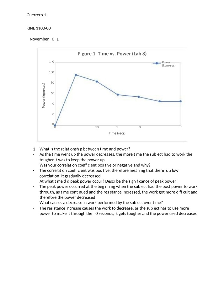 Time and Power Relationship in Exercise Performance