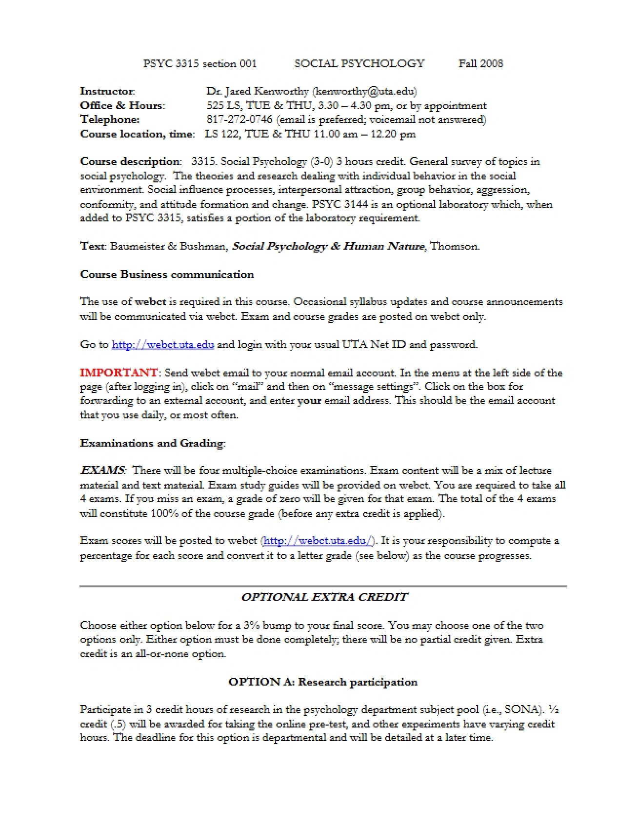 Syllabus W