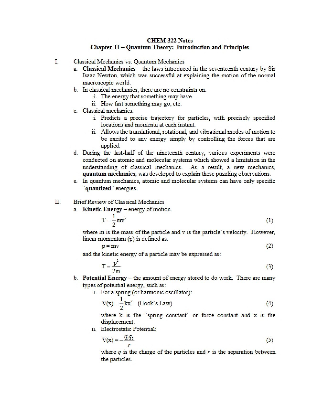 Quantum Mechanics Notes Ch 11a