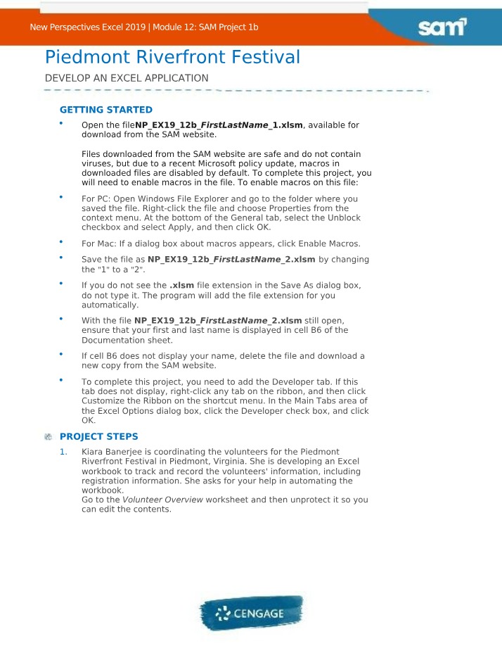 Excel Application for Piedmont Riverfront Festival