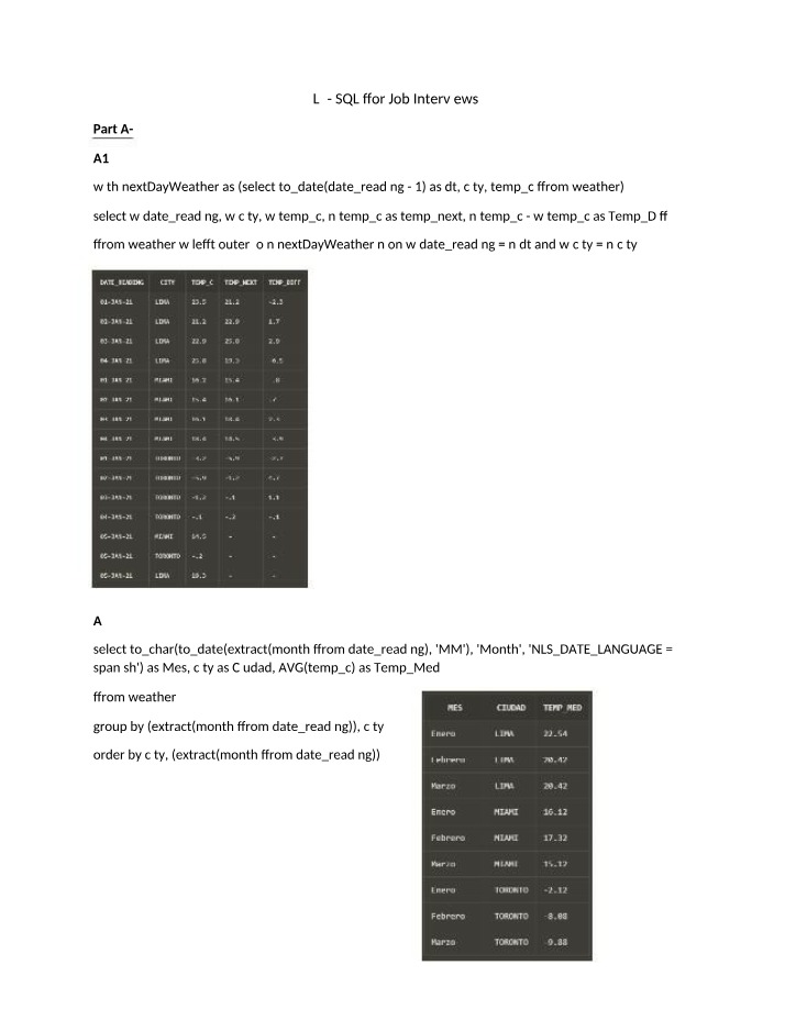 SQL Job Interview Preparation