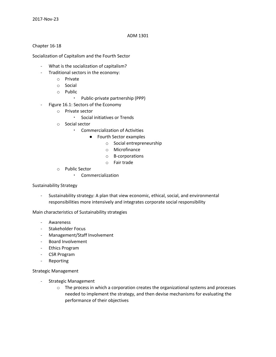 Capitalism and the Fourth Sector (ADM 1301)