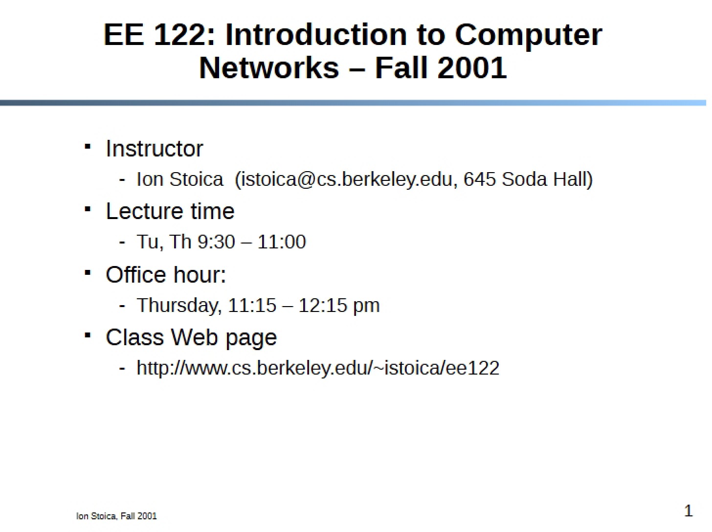 First Lecture