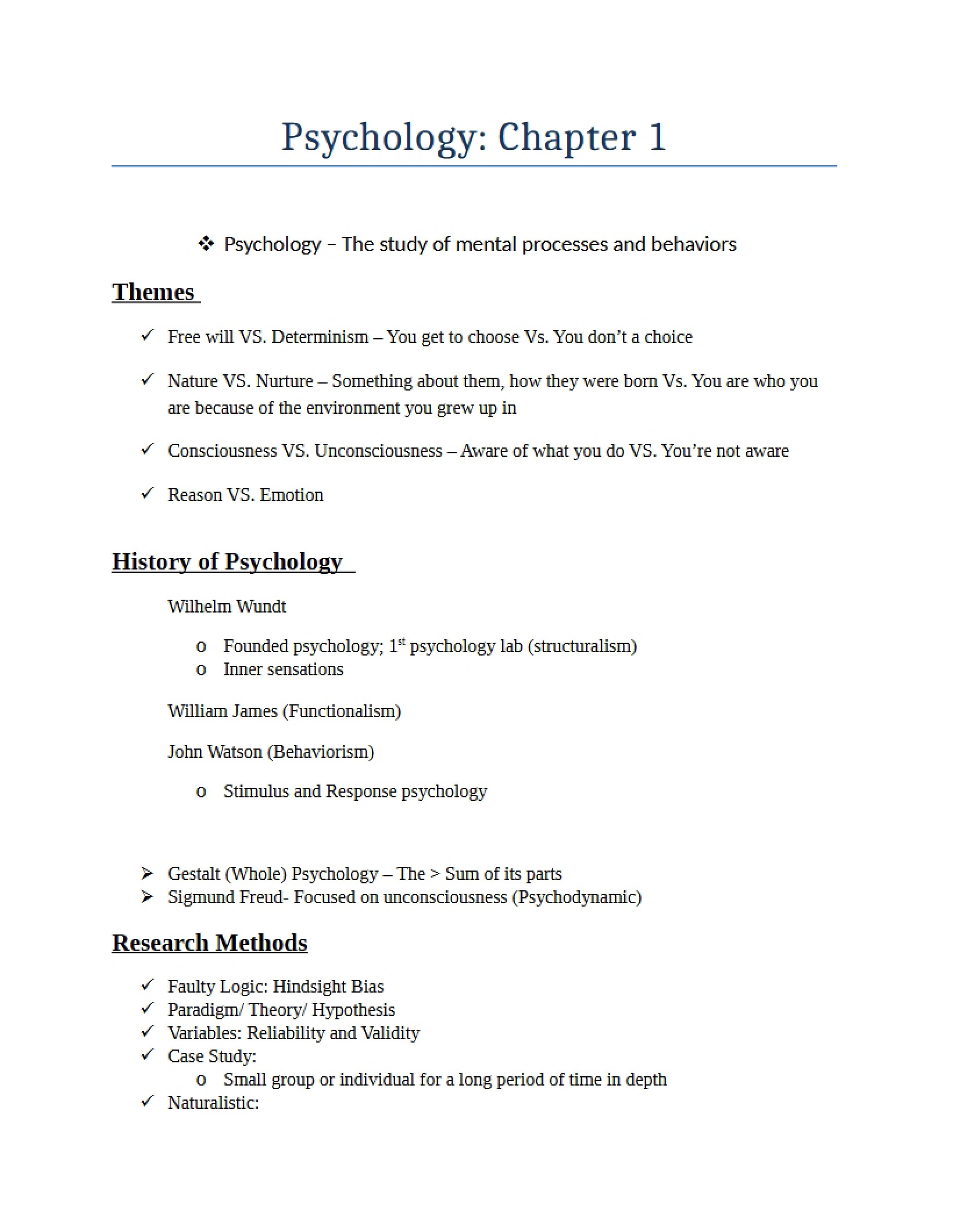 Chapter 1 Psychology Grade Buddy