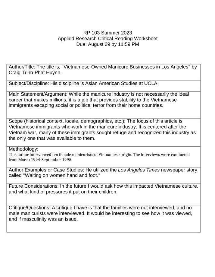 Worksheet - Vietnamese-Owned Manicure Businesses in Los Angeles