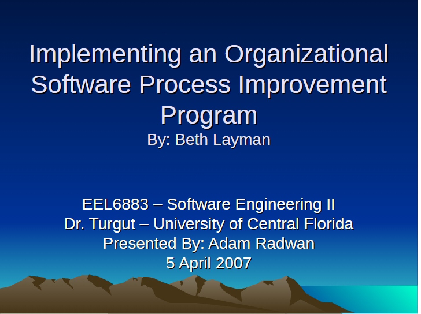 Software Process Improvement Program Organizational Implementation