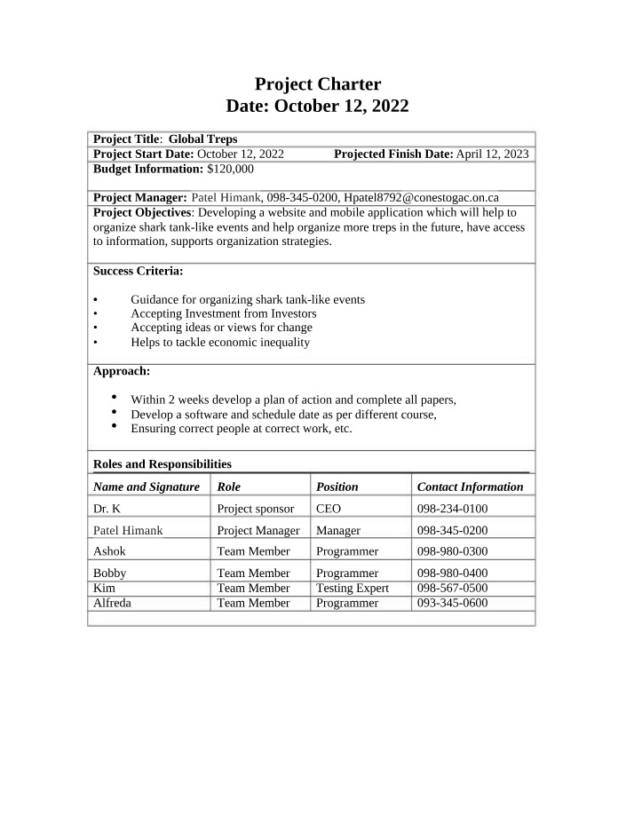 Group Project Part 1 - Project Charter