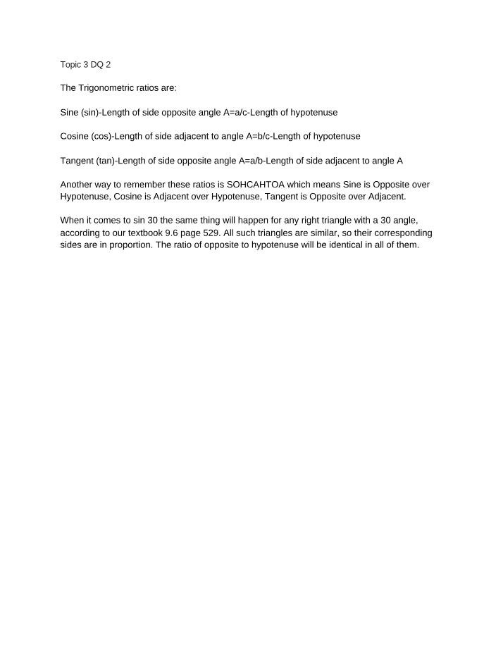 MAT151 Topic 3 Discussion Question 2