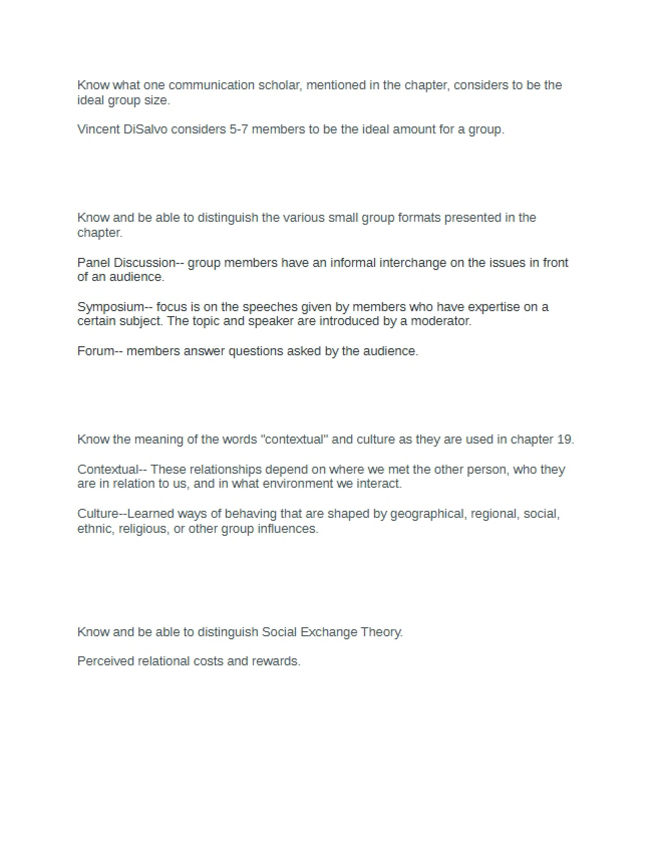 Study Guide for Speech Communication