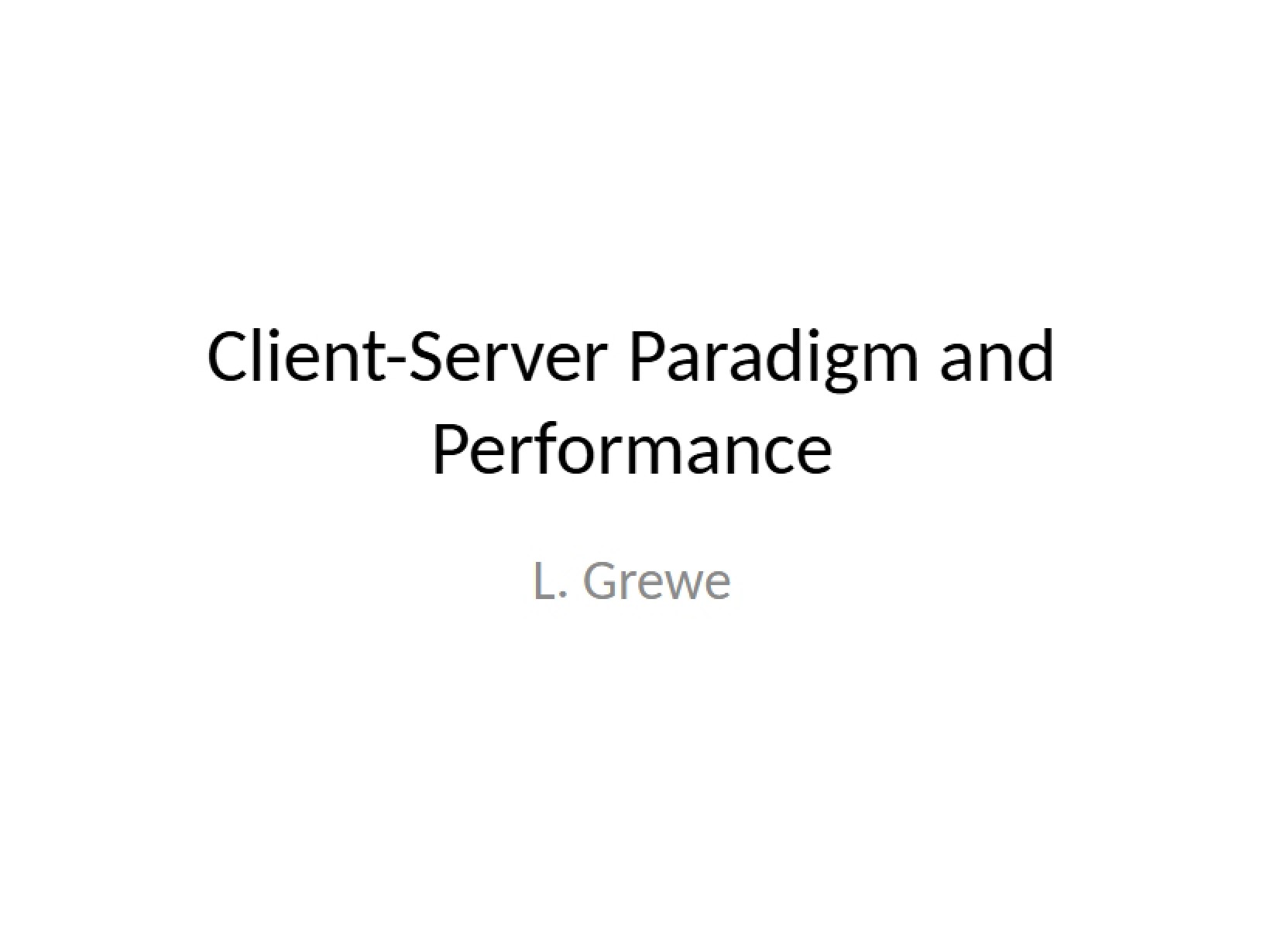 Performance and Paradigm