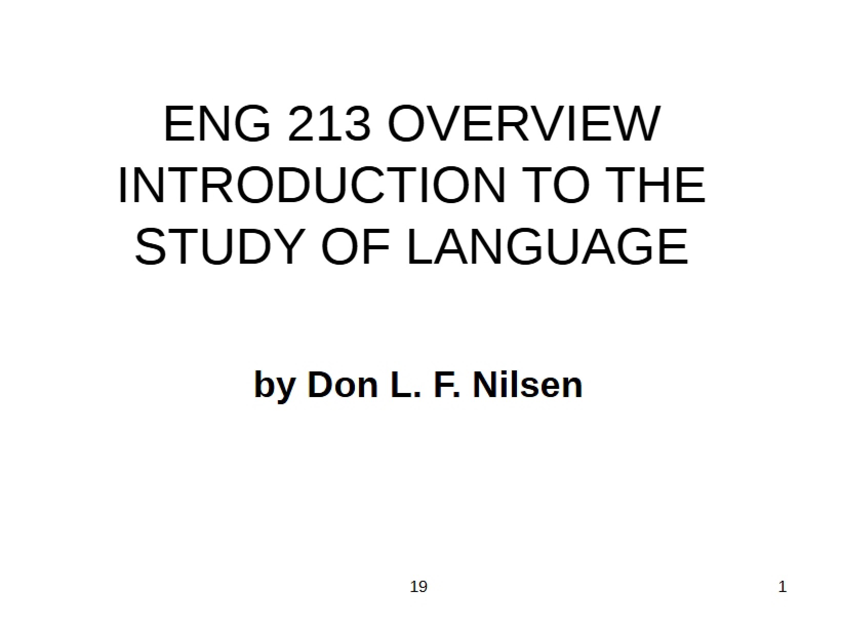 Language Study Introduction