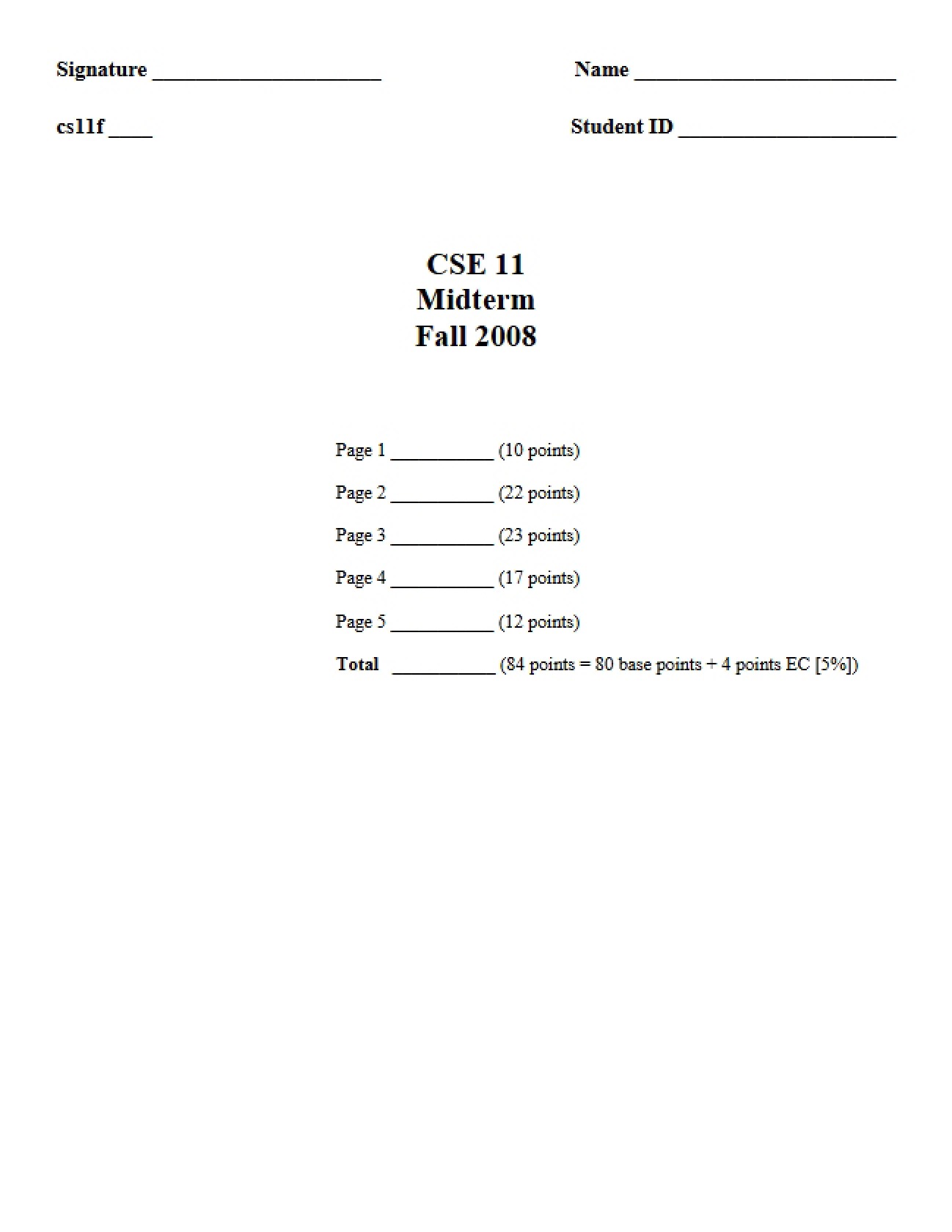Java Programming Principles: Midterm Examination