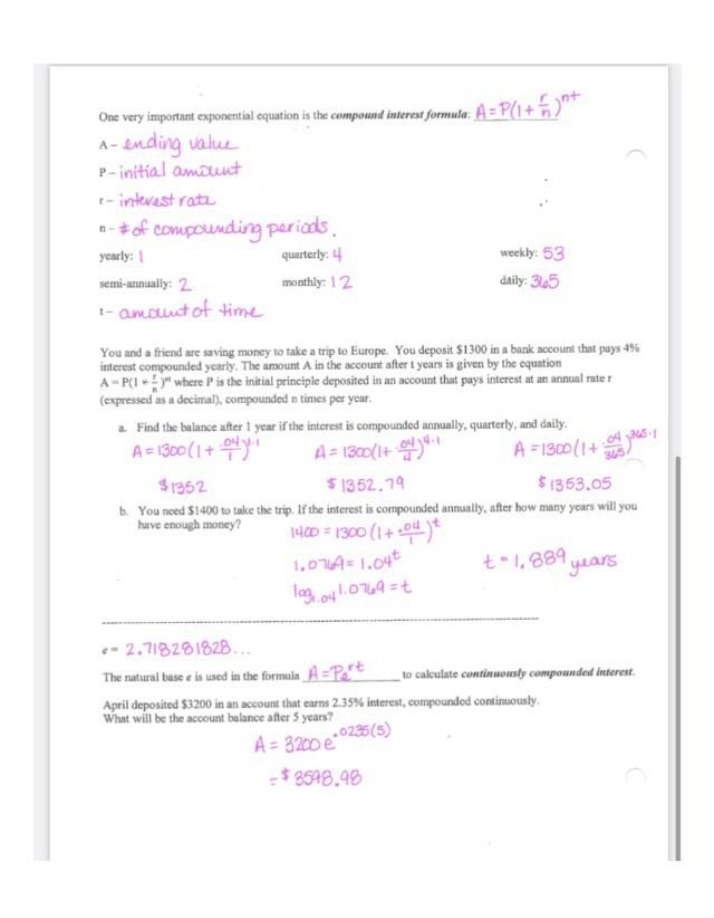 Calculations and Formula for Compound Interest