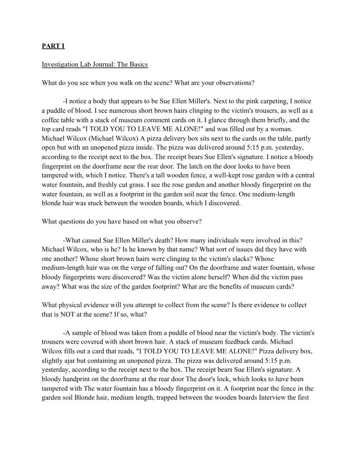 Lab Journal - Uncovering Clues in Sue Ellen