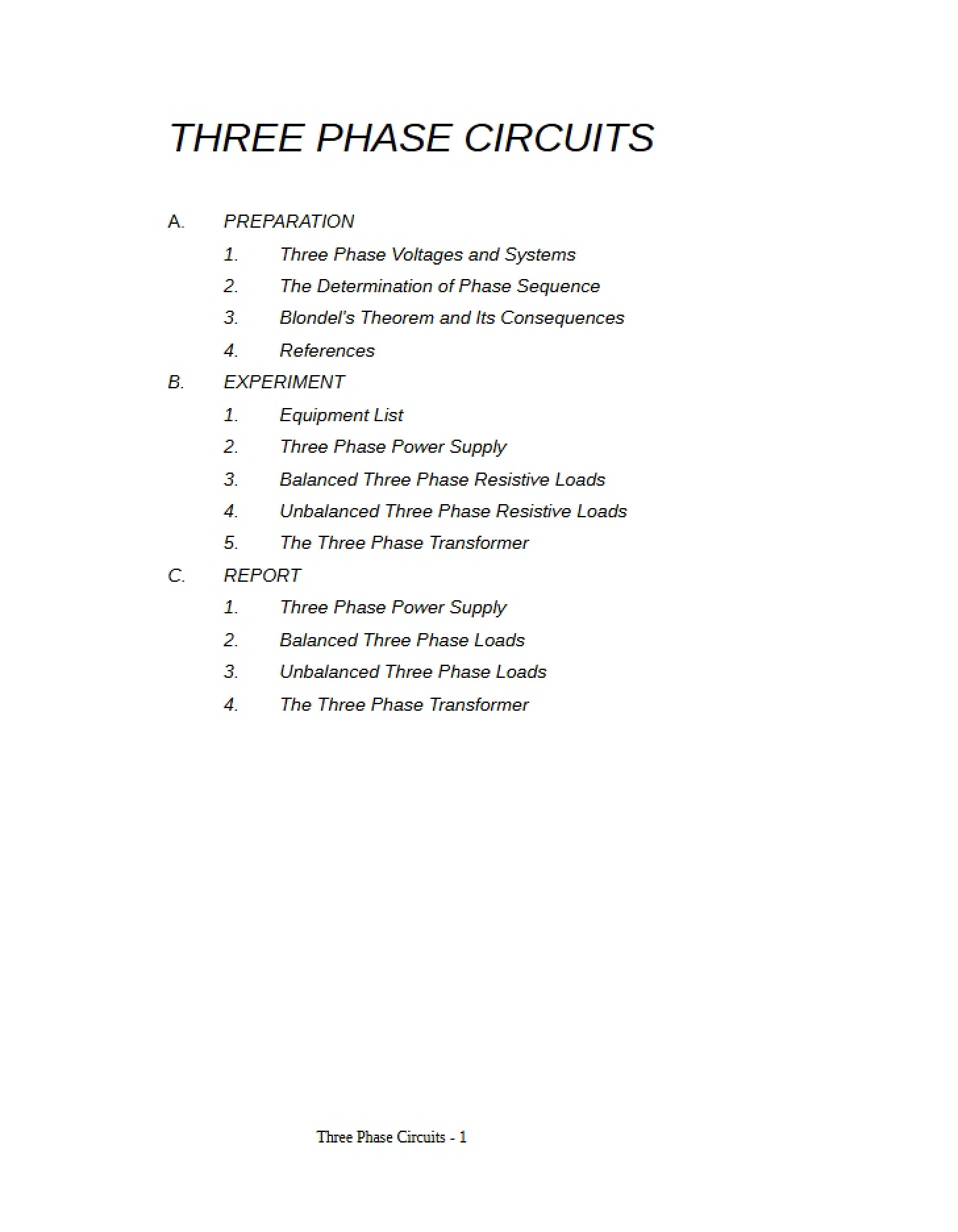 Circuits with Three Phases
