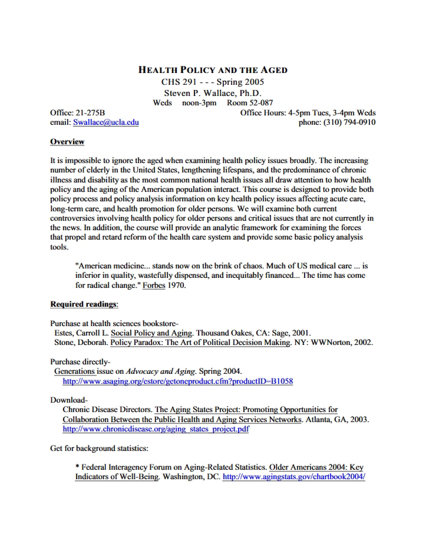Class Syllabus