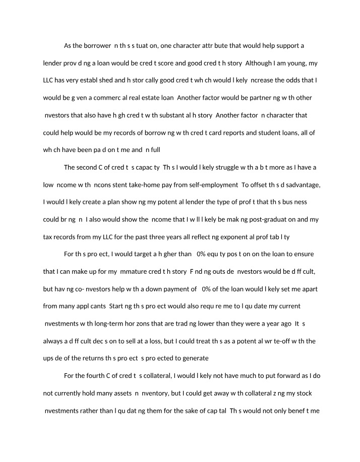 Writing Assignment - Project Financing