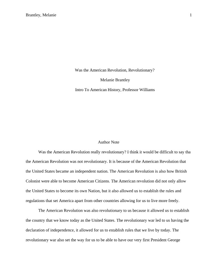 The American Revolution - Was it Truly Revolutionary