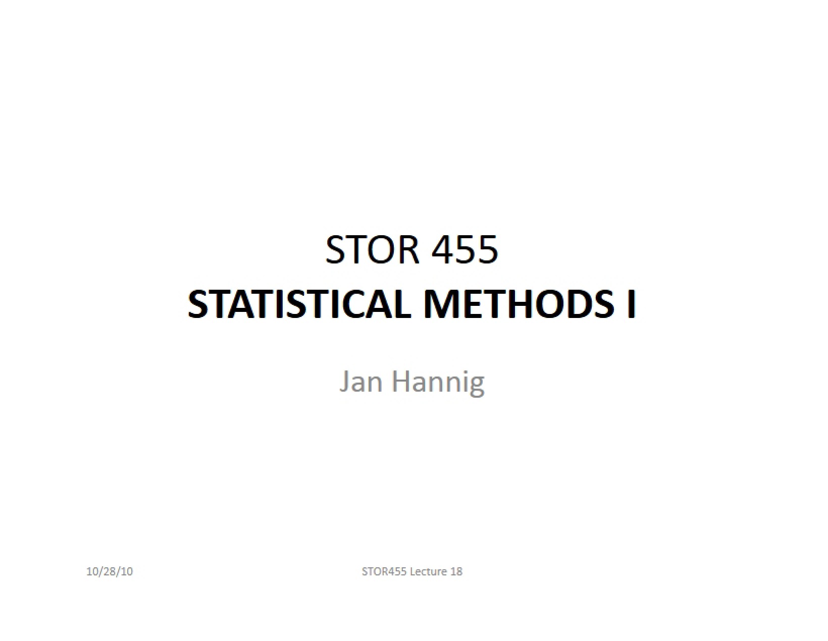 Stor 455 Notes