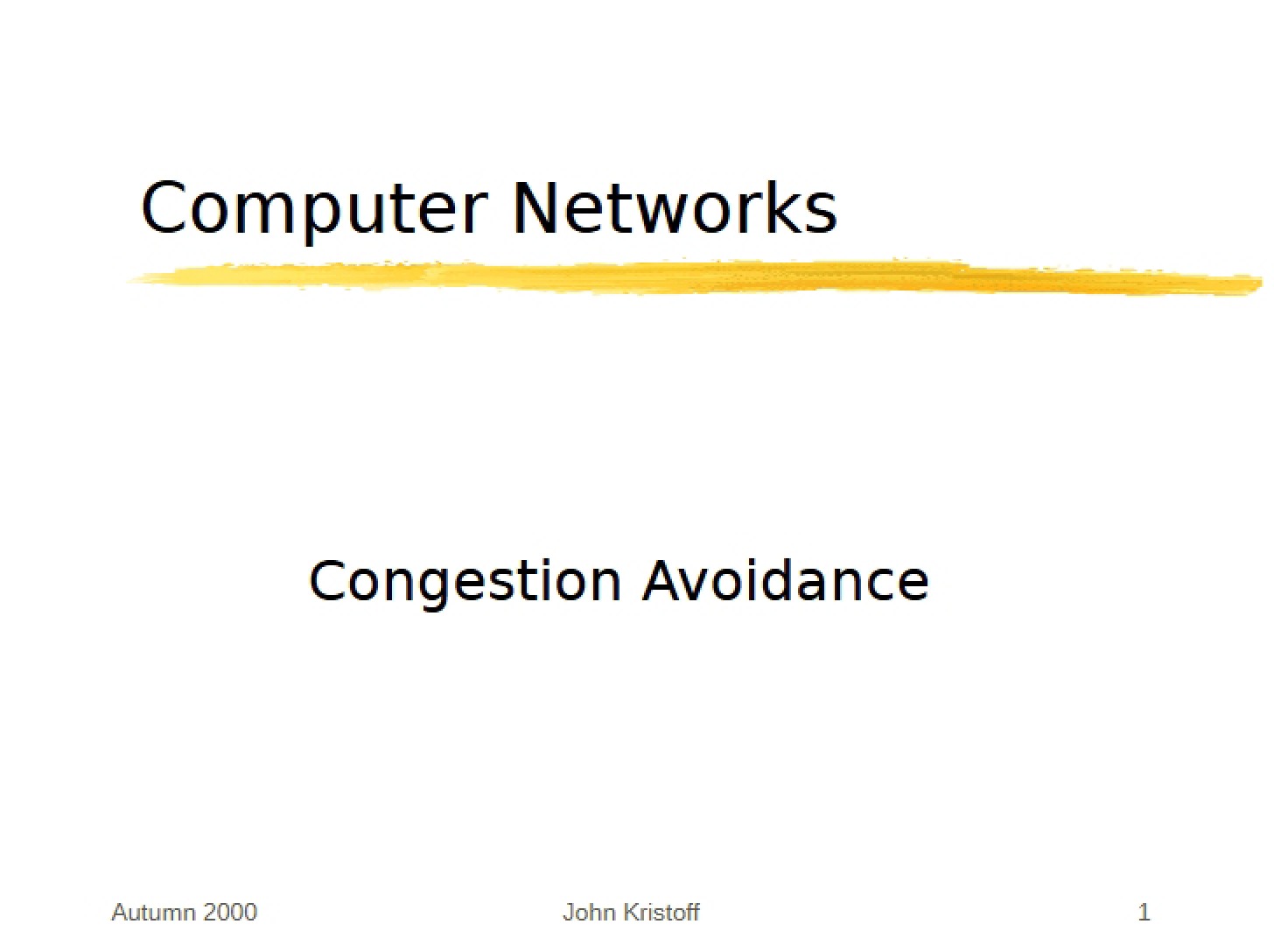 Avoiding Congestion