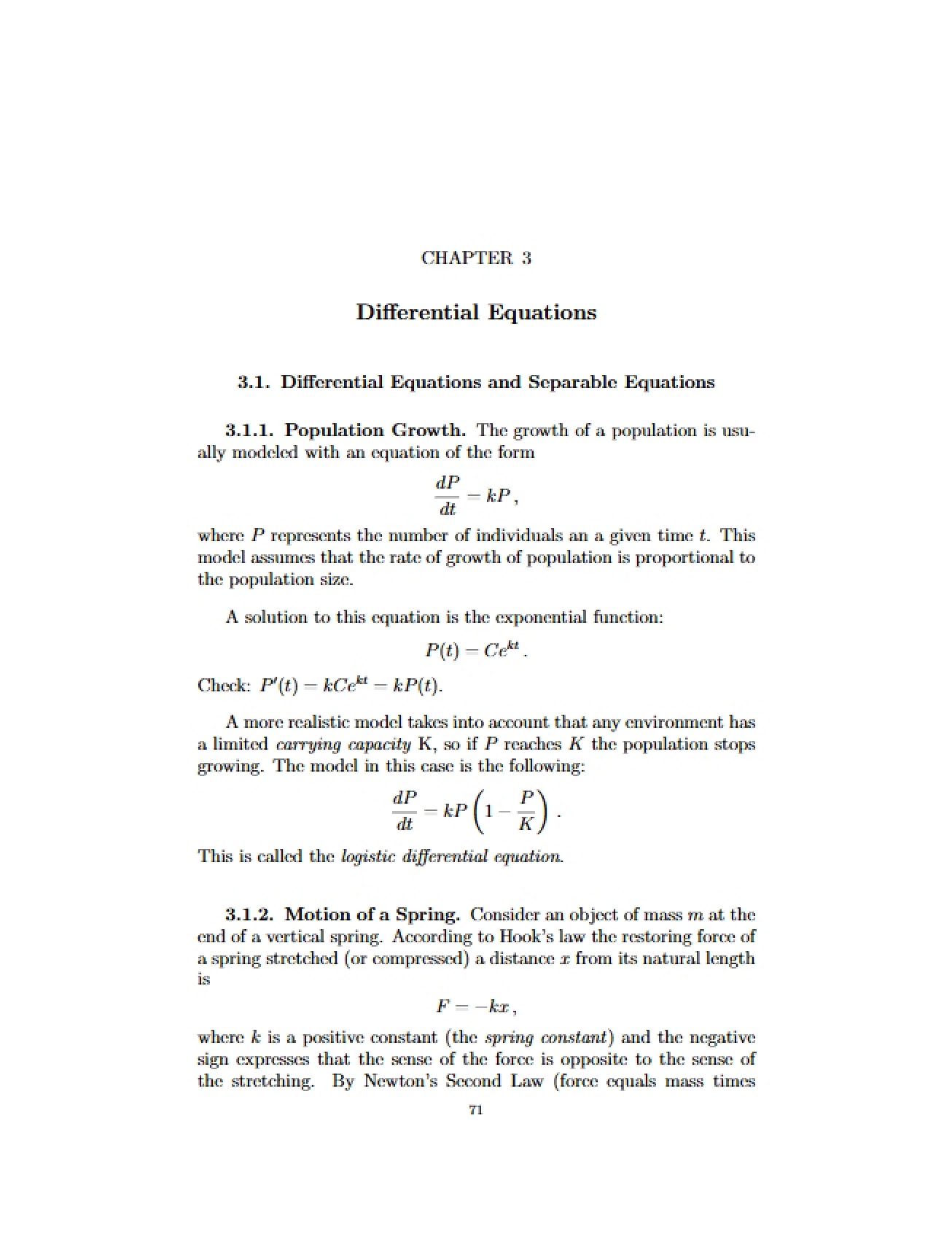 Differential Equations (Chapter 3)