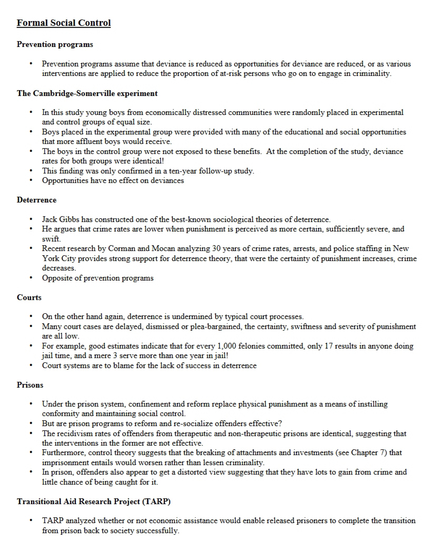 Social Control Formal Mechanisms