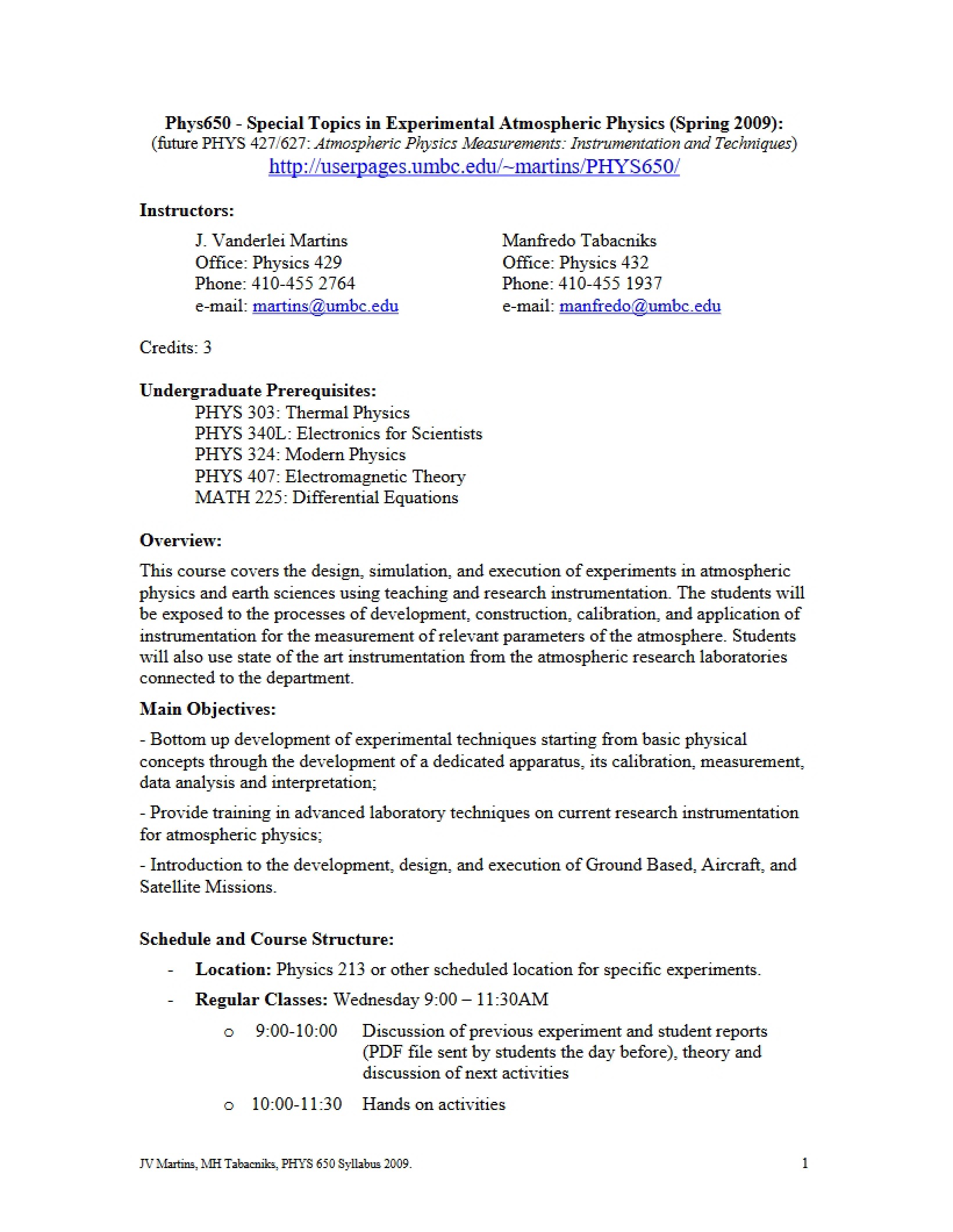 Syllabus for Phys 650