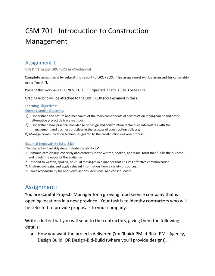 Assignment 1 for CSM-701 Rev23M