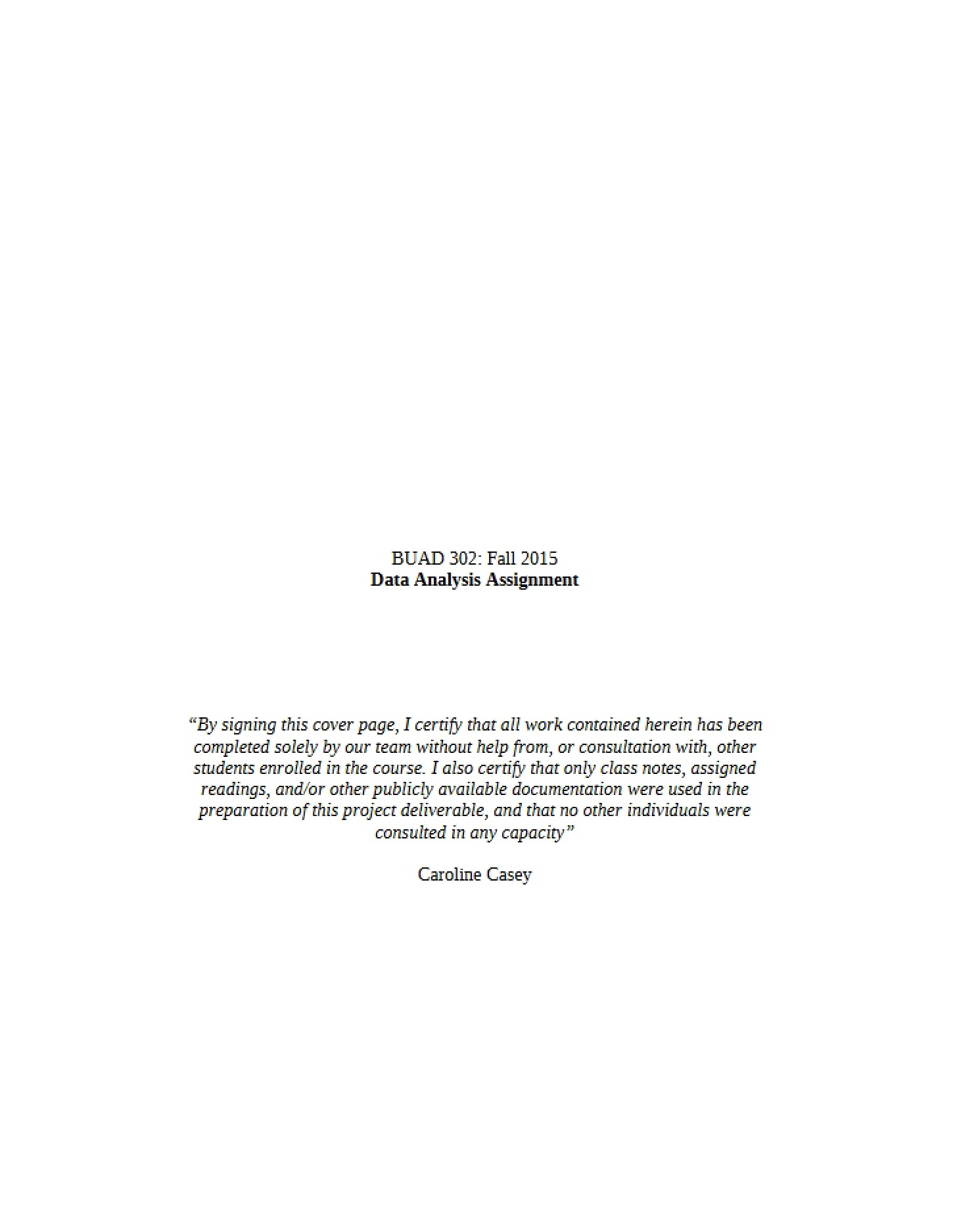 Assignment on Data Analysis