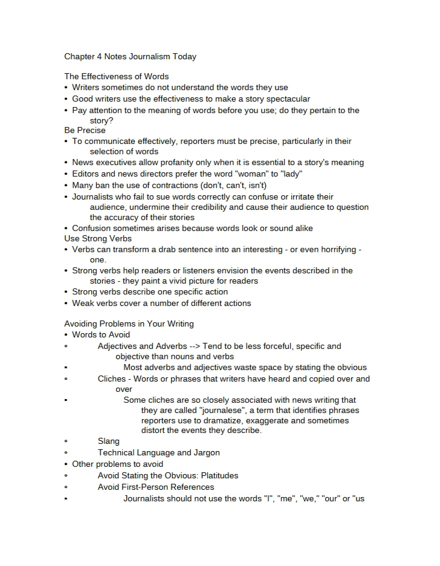 Chapter Four Notes