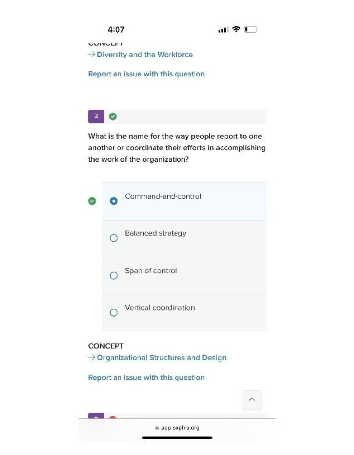 Quiz Questions and Answers on Organizational Structures and Design