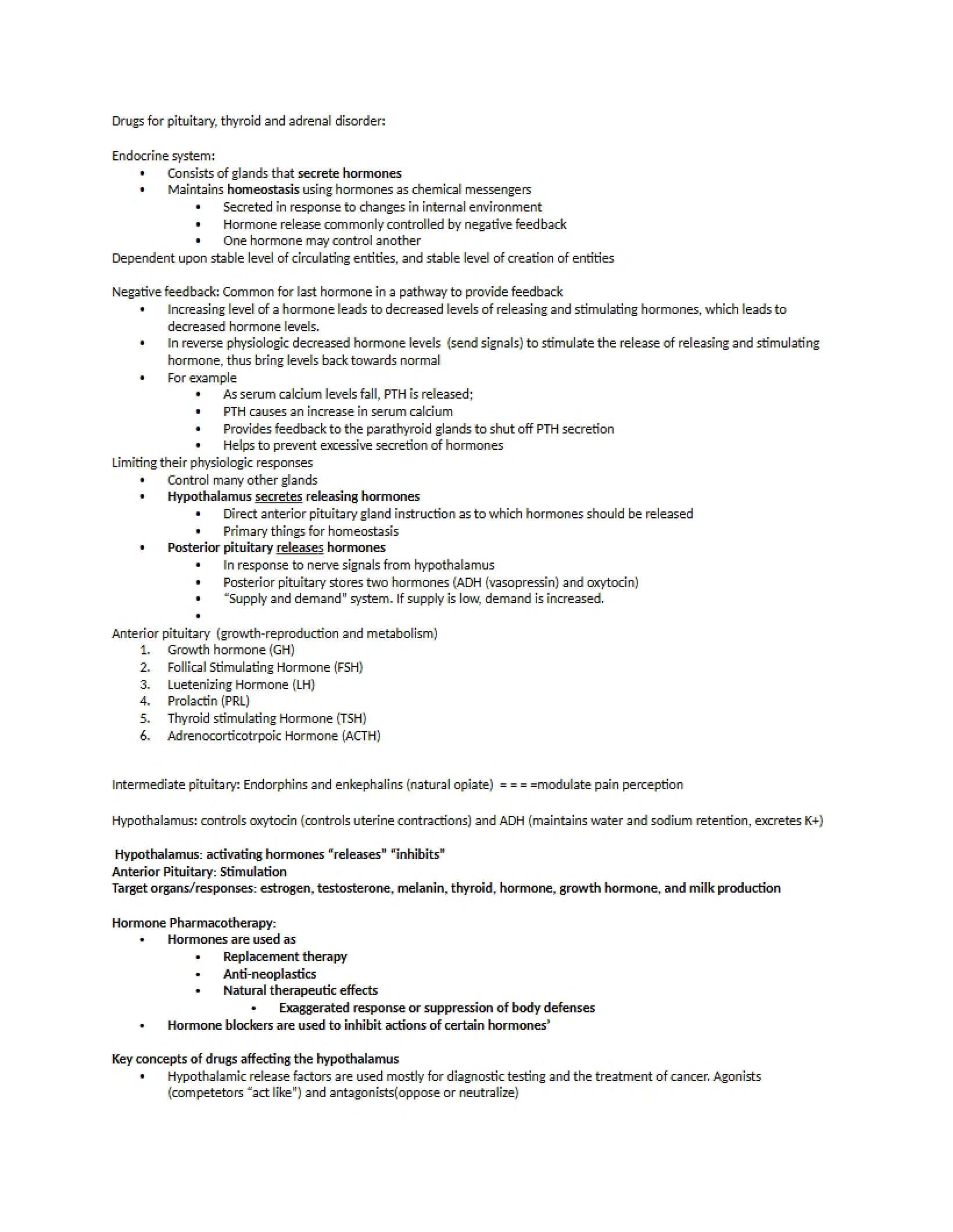 Pharmacology Notes (McGoats)