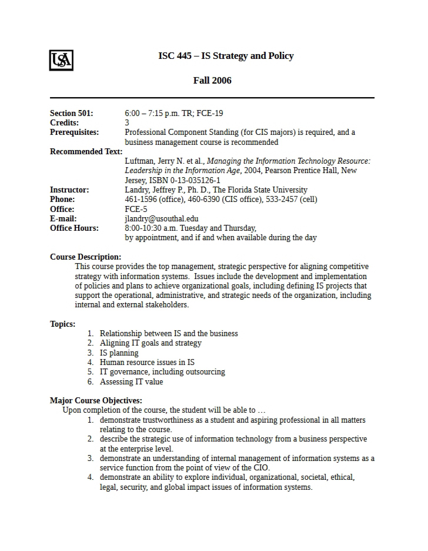 Syllabus for ISC Four-Forty-Five