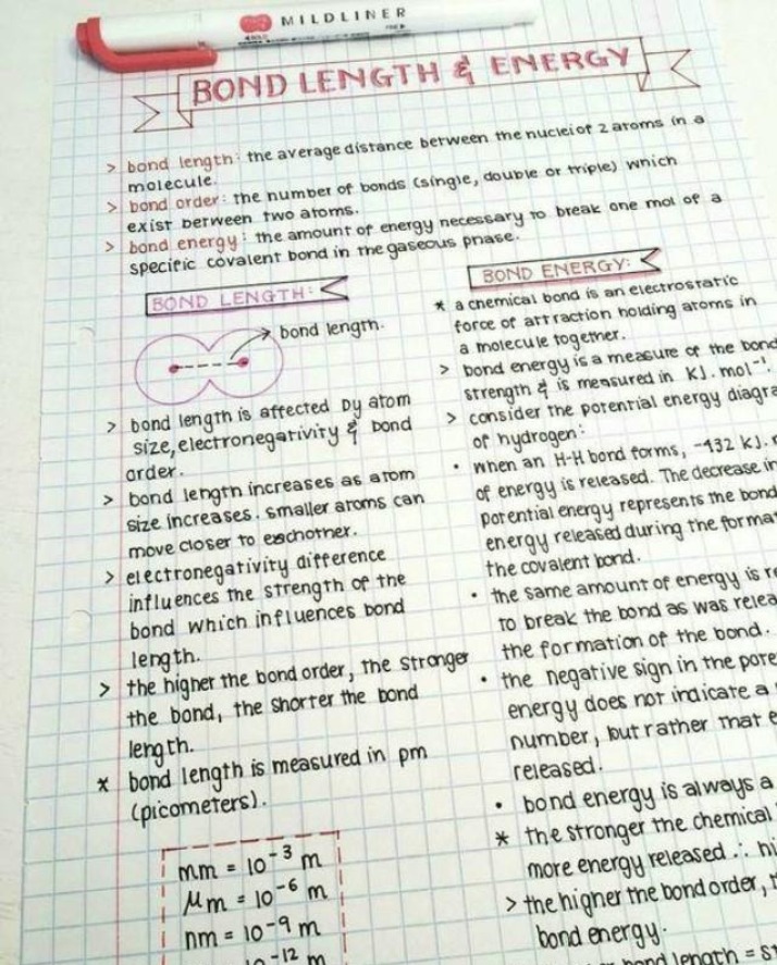 Notes on Bond Length and Energy