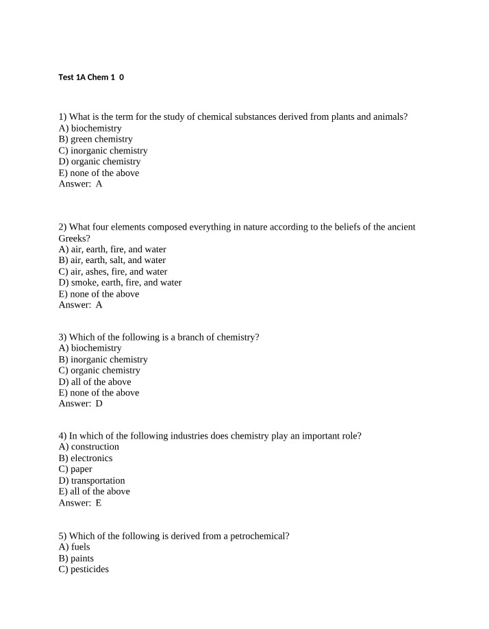 Study Guide for Chemical Substances from Plants and Animals