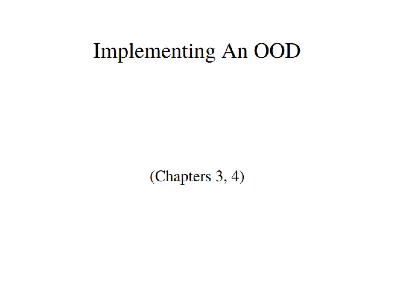 OOD Implementation
