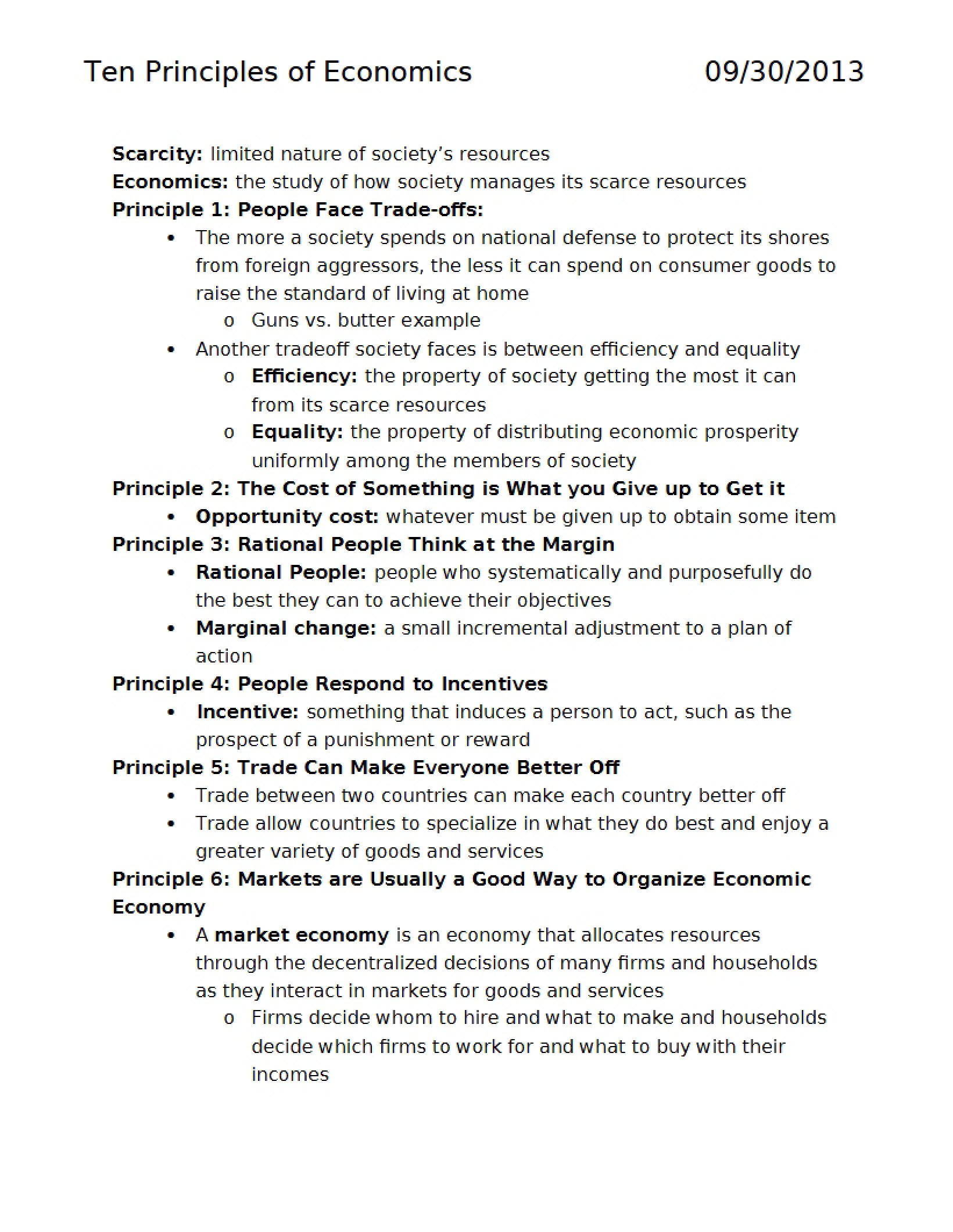 Ten Principles of Economics